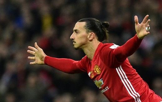 Manchester United's Zlatan Ibrahimovic celebrates scoring in the League Cup final against Southampton in February, which United won 3-2