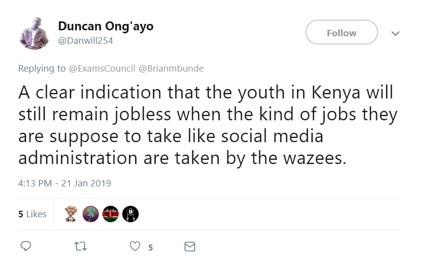 Reply shared with Knec after asking what DM means