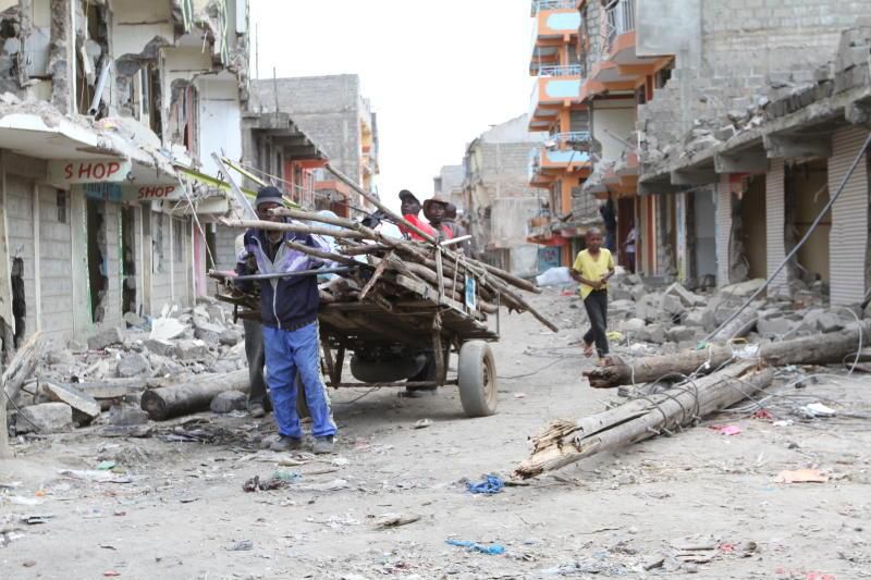 Demolished rental houses in Nyamavilla Estate Kayole, Nairobi.