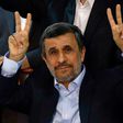 Former Iranian president Mahmoud Ahmadinejad registers on April 12, 2017, for next month's presidential election
