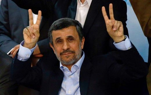 Former Iranian president Mahmoud Ahmadinejad registers on April 12, 2017, for next month's presidential election
