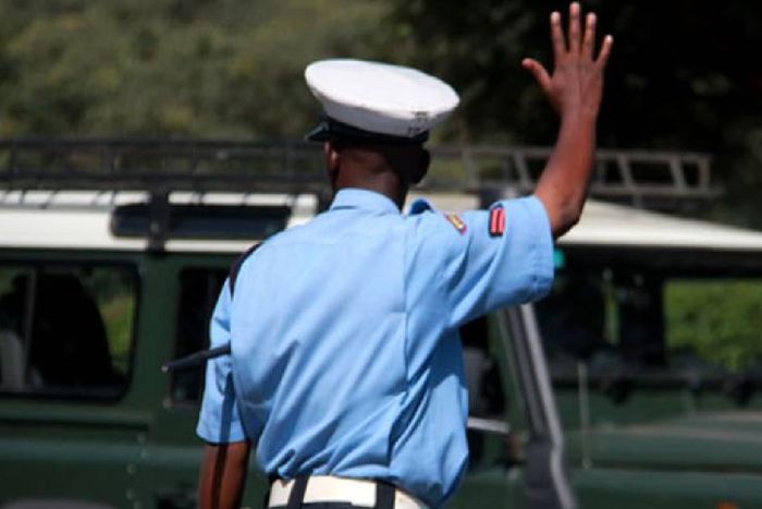 File image of a police officer on duty