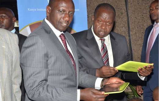 DP William Ruto with Interior CS Fred Matiang'i (Twitter)