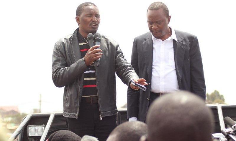 Devolution CS Mwangi Kiunjuri and President Uhuru Kenyatta