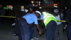 The scene of the explosion  at Odeon Stage, Latema Tom Mboya junction.