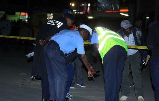 The scene of the explosion  at Odeon Stage, Latema Tom Mboya junction.