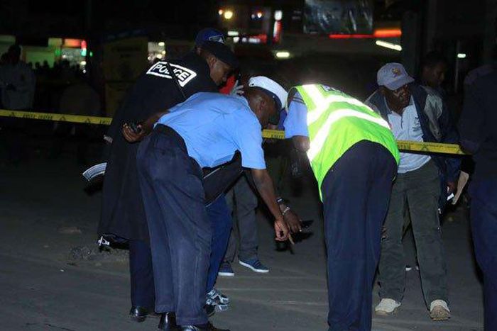 The scene of the explosion  at Odeon Stage, Latema Tom Mboya junction.
