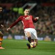 Manchester United's Swedish striker Zlatan Ibrahimovic (centre) vies with Hull City players during their English Premier League at Old Trafford in Manchester on February 1, 2017