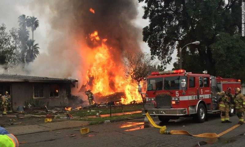 Plane crash in Riverside, California