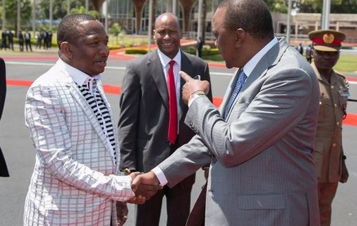 Nairobi Senator Mike Sonko and President Uhuru Kenyatta.