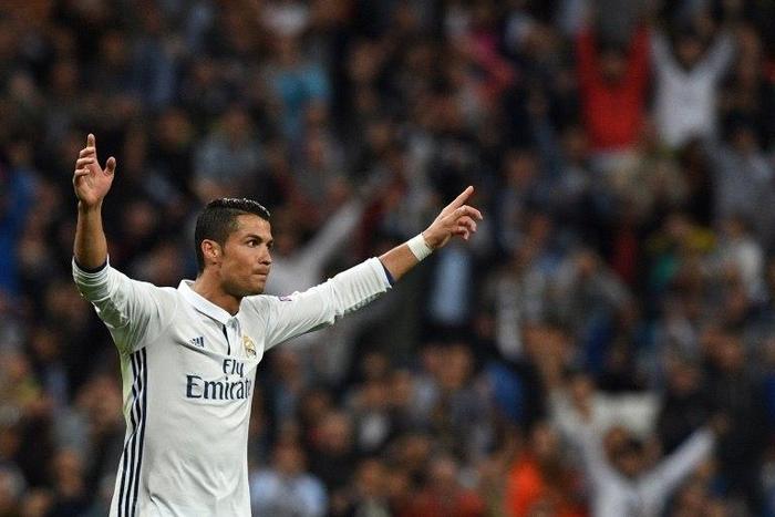 Real Madrid's Portuguese forward Cristiano Ronaldo