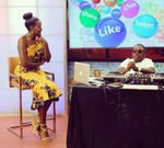 Amina Abdi on The Trend, wearing an Ankara dress (Instagram amina_kenya)