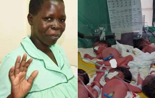 Evaline Namukhula who delivered quintuplets in Kakamega and died on Sunday with her 5 children (two deceased)