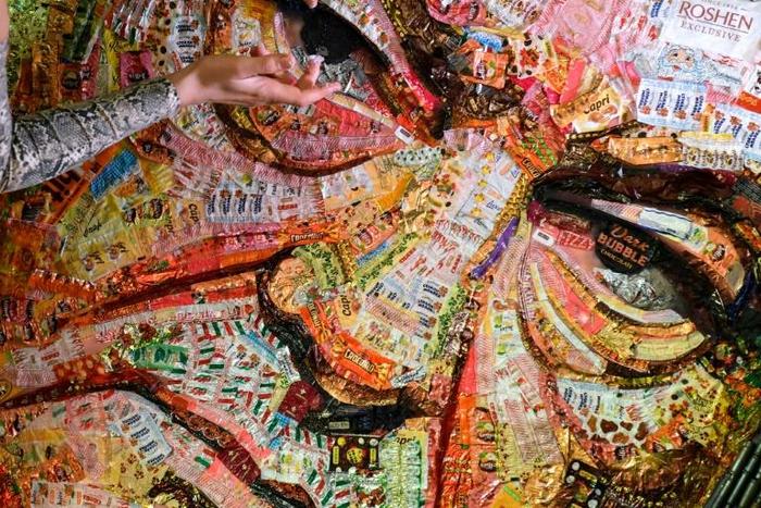 Ukrainian President Petro Poroshenko, seen here in an artwork by Daria Marchenko, has sought to position himself as the only candidate who can stand up to Moscow