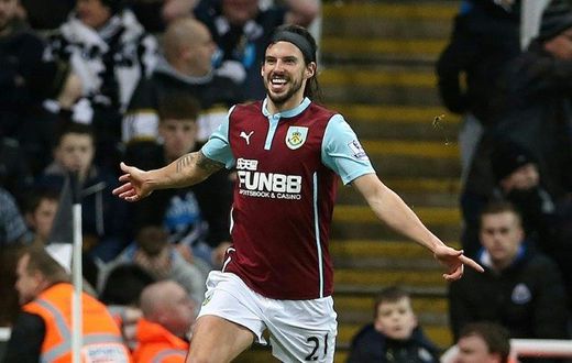 Burnley's midfielder George Boyd, pictured in 2015, scored in the second half against Stoke