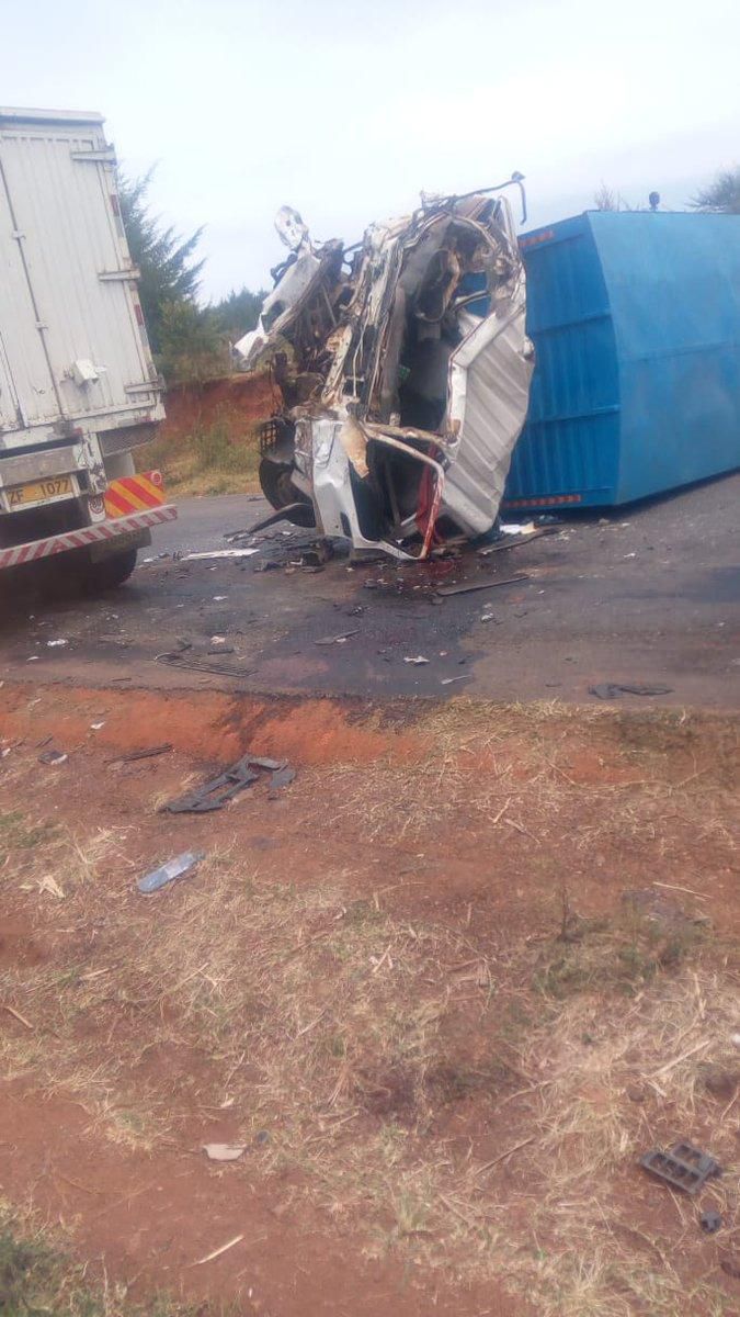 Wreckage of the second lorry involved in the accident at Maseno