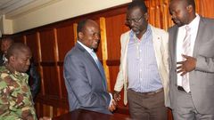 Migori Governor Okoth Obado his co-accused Caspal Obiero and Michael Oyamo