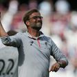 Liverpool's manager Jurgen Klopp celebrates after their English Premier League football match against West Ham United on May 14, 2017