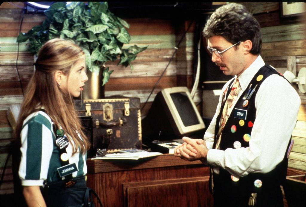 Waitress Jennifer Aniston Does Not Enjoy Her Last Talk With Her Boss In A Scene Of Twentieth Centur