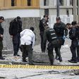 Colombian anti-explosive police inspect the site where a bomb exploded near the La Santamaria bullring in downtown Bogota, Colombia, on February 19, 2017