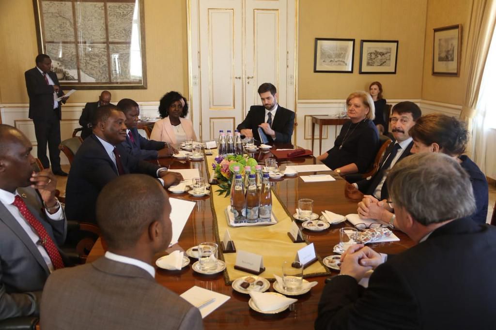 Speaker Justin Muturi with Kenyan delagation consisting of MPs during visit to Hungary (Twitter)