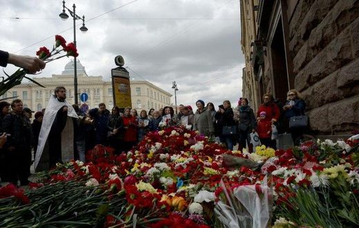 Flowers are laid for victims of the metro blast in Saint Petersburg on April 5 -- but the city remains a tourist magnet