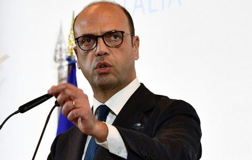 Italy Foreign Minister Angelino Alfano speaks during the closing press conference of the meeting of G7 Foreign Affairs Ministers in Lucca, Italy on April 11, 2017
