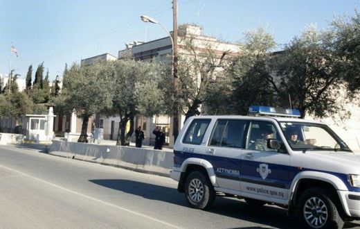 Cyprus police patrol the streets of Nicosia