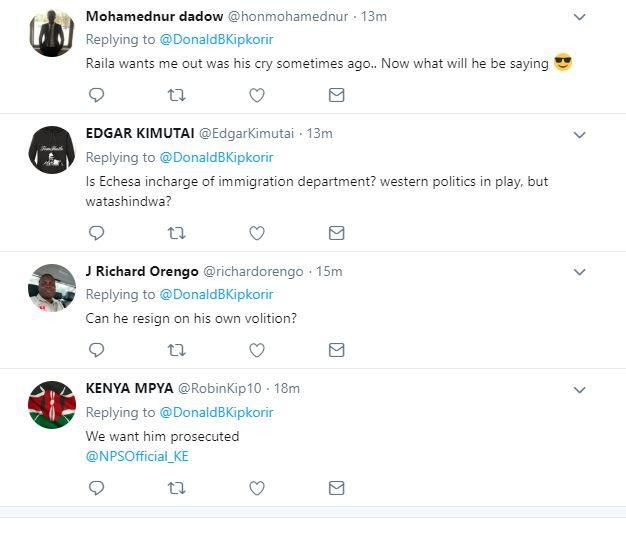 Reactions to news linking Sports CS Rashid Achesa to human trafficking ring