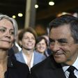 French presidential hopeful Francois Fillon and his Welsh-born spouse Penelope at a campaign rally in Paris, on January 29, 2017