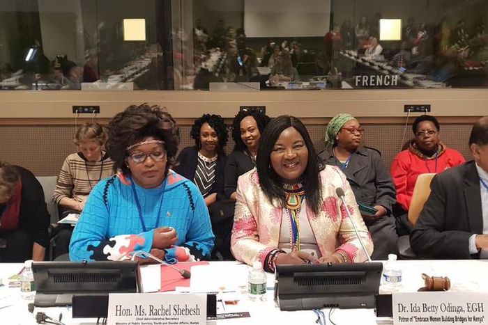 Mama Ida Odinga with CAS Rachel Shebeesh at the CSW conference in the USA