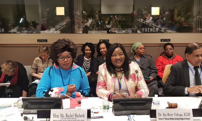 Mama Ida Odinga with CAS Rachel Shebeesh at the CSW conference in the USA