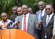 ODM party leader Raila Odinga during a past media briefing