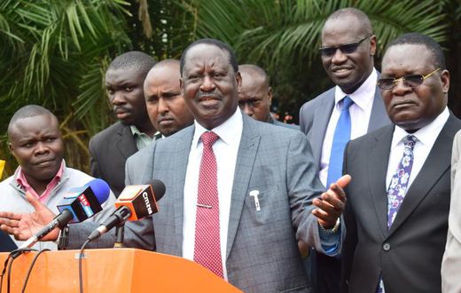 ODM party leader Raila Odinga during a past media briefing