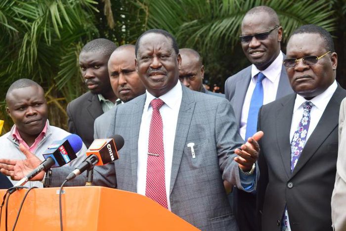 ODM party leader Raila Odinga during a past media briefing