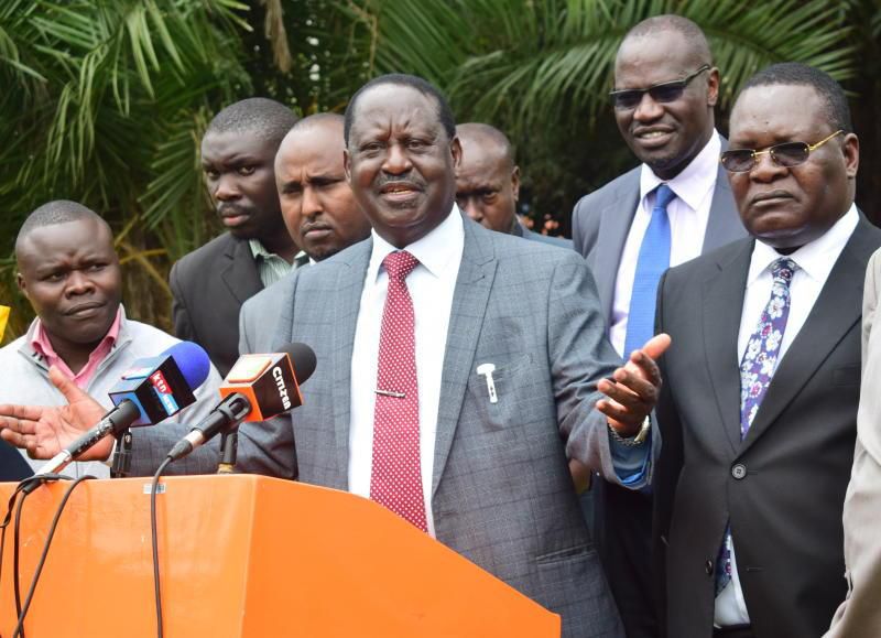 ODM party leader Raila Odinga during a past media briefing