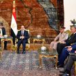 A handout picture provided by the Egyptian Presidency on May 29, 2017 shows Egyptian President Abdel Fattah al-Sisi meeting with Russia's Defence Minister Sergei Shoigu and Russian Foreign Minister Sergei Lavrov in Cairo