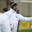 Germany's midfielder Sami Khedira and Emre Can (R) take part in a training session March 21, 2017, on the eve of the friendly football match between Germany and England