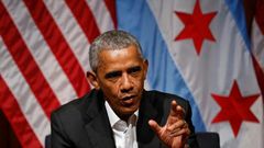 Former US President Barack Obama speaks with young people about community organizing in his first public appearance since leaving the White House