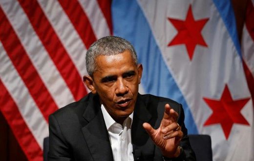 Former US President Barack Obama speaks with young people about community organizing in his first public appearance since leaving the White House