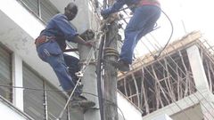 Kenya Power workers during a past maintenance procedure