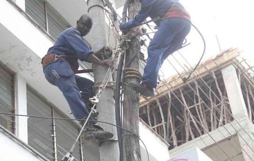Kenya Power workers during a past maintenance procedure