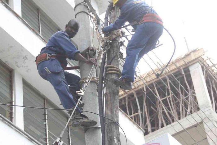 Kenya Power workers during a past maintenance procedure