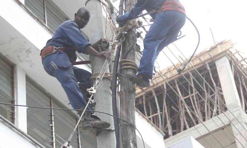 Kenya Power workers during a past maintenance procedure