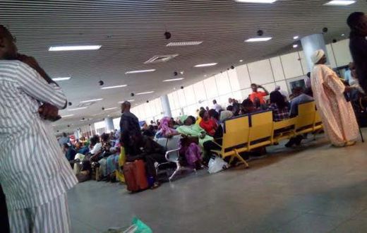 Passengers at the Murtala Mohammed Airport in Lagos