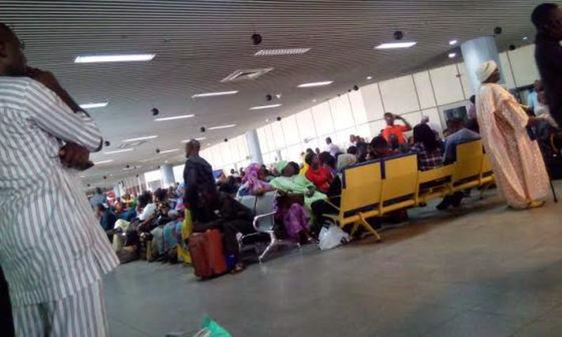 Passengers at the Murtala Mohammed Airport in Lagos