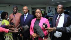 Health CS Sicily Kariuki during a past media briefing