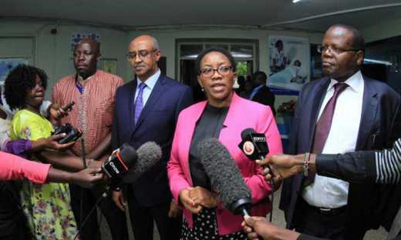 Health CS Sicily Kariuki during a past media briefing