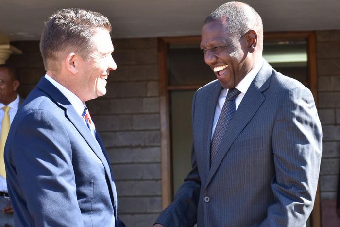 DP William Ruto with US Ambassador Kyle McCarter at the DP's Karen office (Twitter)