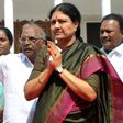 VK Sasikala greets supporters as she visited the All India Anna Dravida Munnetra Kazhagam (AIADMK) headquarters in Chennai on December 31